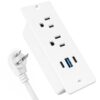 Havorbit Recessed Power Strip, 20W USB-C Furniture Outlet, White, 3FT