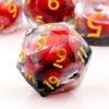 Haxtec Liquid Core DND Dice Set, 7 Pcs Diamond Cut Blood Red RPG Dice Gift