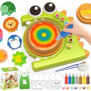 HAYXUN Dinosaur Paint Spin Art Machine Kit, Arts and Crafts for Kids Ages 4-8 – Variable Speed Painting Spinner Toys Kits, Art Supplies Birthday Gifts for Boy Girl Ages 6 7 8 9 10 11 12