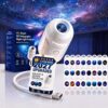 HD Smart Dynamic 5D Holographic Night Light Projector, Plug and Play 2-in-1 Galaxy Star and Ocean Projector with 24 Films, 360 Rotating USB Powered Ceiling Light forBedroom Decor (24 Projection Films)