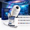 HD Smart Dynamic 5D Holographic Night Light Projector, Plug and Play 2-in-1 Galaxy Star and Ocean Projector with 24 Films, 360 Rotating USB Powered Ceiling Light for Bedroom Decor (with 24 Films)