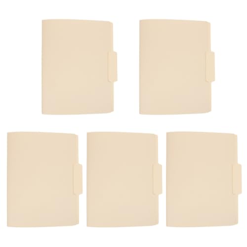 Healeved 5pcs Beige Manila Paper File Folder Set for Business Contract and Legal Document Filing with Spacious Design and Easy Identification for Office and Classroom Organization