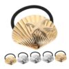 Healeved Metal Hair Scrunchies and Resistant to Deformation 6pcs with Sea Star and Shell Design Elastic Hair Ties Comfortable Wear for Women for Casual Outings and Gathering