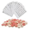 Healifty Educational Chess Game Wooden Russian Bingo Board Game with Paper Cards for Parents, Strengthen Hand-Eye Coordination and Logical Thinking,