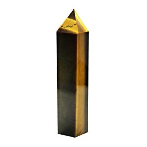 Healing Crystal Wand of Tiger's Eye Pointed & Faceted Prism Bar for Reiki Chakra Meditation Therapy Deco