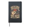 Healing Hearts One Note At A Time Music Therapist Music Hardcover Journal, Black