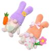 HEALLILY Easter 2pcs Plush and Bunny Figurine Flower with Gnome Carrot