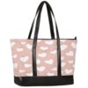 Heart Canvas Laptop Tote Bag for Women, 15.6 Inch Work Bag