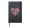 Heart Made of Cherry Blossoms Tree Branches Hardcover Journal, Black