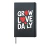 Heart Tulip Bloom Blossom Floral Romance Spring Hardcover Journal, Black