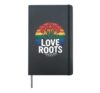 Heart Tulip Flower Bloom Blossom Romance Spring Floral Hardcover Journal, Black