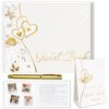 Heart Wedding Guest Book, Small Wedding Guest Book 9x7in and Pen Set