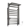 Heated Towel Rack for Bathroom, 6 Bar Wall-Mounted Towel Warmer, Electric Stainless Steel with Timer & Temperature Control, Plug-in & Hardwired, IPX4 Waterproof, Fast Heating, Matte Black