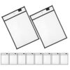HEATSHAKING 10pcs Reusable Dry Erase Pockets 10x14 Inch Hanging Sleeves for Teacher Classroom Supplies, Pet Material with Organized Storage and Hanging Design, for Drawing Activities