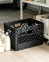 Heavy-Duty Plastic Milk Crate Stackable Utility Storage Bin