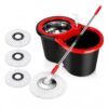Heavy-Duty Spin Mop with Stainless Steel Basket, Hands-Free 8-Shaped Bucket System for Wet & Dry Floors