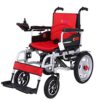 Heavy Duty Electric Wheelchair Foldable and Lightweight Powered Wheelchair Seat Width 45cm 360° Joystick Weight Capacity 150kg (Red)