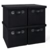 Heavy Duty Fabric Storage Bins with Lids, Collapsible Organizer Baskets