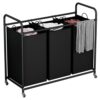 Heavy Duty Laundry Trolley Sorter Cart with 3 Removable Bags, Rolling Laundry Basket for Dirty Clothes Storage, Portable Laundry Organizer with Breathable Design
