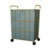 Heavy Duty Rolling Laundry Hamper with Wheels & Removable Leather Bag - Versatile Clothes Sorter Basket for Bathroom Toy Storage and Dirty Laundry ion