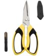 Heavy Duty Scissors with Protective Cover, 8-Inch Sharp Scissors All Purpose Heavy Duty Stainless Steel Serrated Blades Multipurpose Shears for Home, Garden, Office, Craft Easy Cutting (Yellow)