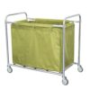 Heavy Duty Stainless Steel Laundry Trolley on Wheels - Commercial Laundry Basket with Removable Bags & Handle - Portable Laundry Sorter Hamper for Home & Hotel