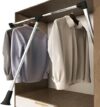Heavy Duty Steel Pull Down Closet Rail with Wall Mounts - Space Saving Wardrobe Organizer for Easy Access and Efficient Closet Storage Solutions