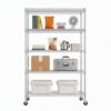 Heavy Duty Wire Shelving 3-Tier Metal Storage Rack, Adjustable Height - Chrome - 47.25" W x 17.72" D x 74" H