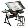 Height adjustable standing desk tilted home office desk for art and design, perfect for artists creatives crafts ergonomic workstation for enhanced productivity
