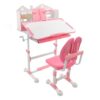 Height Adjustable Student Desk and Chair Set, Tilting Whiteboard, Pink