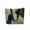 HEizmorixs Folk Art Lady & Cat Print Canvas Grocery Tote Bag