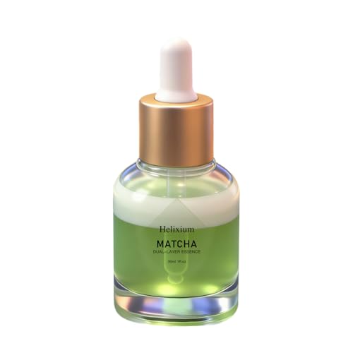 Helixium Double Layer Matcha Serum – 20,000ppm PDRN & 5% Niacinamide for Acne-Prone & Sensitive Skin, Soothes Redness, Hydrates, and Promotes Glass Skin Glow – Korean Skincare, 1.01 fl oz (30ml)