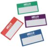 Hello My Name is Name Tags 100 Pack, 6 Colors Self-Adhesive