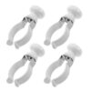 Hemobllo 4pcs Windproof Clothes Clamp White Wooden Stainless Steel Clip