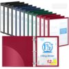 Henoyso 1.5 Inch 12 Pack 1.5 Inch 3 Ring Binders,Assorted Classic Color