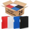 Henoyso 24 Pack 0.5 Inch Plastic 3 Ring Binder Round Ring, Bulk 1/2 Inch Flexible Binders Hold 140 Sheets Letter Size with Pocket, Document Organizer for Back to School Classroom Office (Office Color)