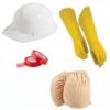 Hercicy Halloween Cosplay Accessories Set for Adults Youth Cool Street Style White Helmet Yellow Gloves Red Tape Butt Pad