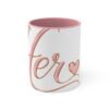 Her Pink Ceramic Coffee Mug – Feminine Script Heart Design, 11 oz
