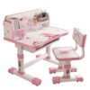 HEVIRGO Kids Desk and Chair Set, Height Adjustable Study Table with Drawer