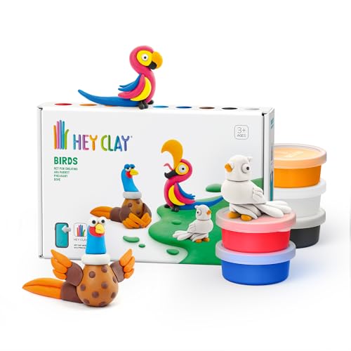HEY CLAY Colorful Air Dry Clay Kit for Kids Modeling Gift Age 3+ (6 cans)