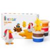 HEY CLAY Colorful Modeling Air Dry Clay for Kids 6 cans with Fun Interactive Instructions App - Kids Activities Age 3+ (Farm Birds: Chick, Turkey, Rooster)