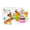 HEY CLAY Colorful Modeling Air Dry Clay for Kids 6 cans with Fun Interactive Instructions App - Kids Activities Age 3+ (Dog Story: Shepherd, Bull Terrier, Yorkie)