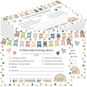 HEYINSHEN 50 Pcs Boho Teacher Mail Cards Happy Mail from Teacher to Parents