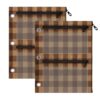 Hezely Beige Plaid 3 Ring Binder Pencil Pouch Clear Window Zipper Case