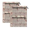 Hezely Bow Stripes 3 Ring Binder Pencil Pouch Clear Window Zipper Case
