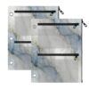 Hezely Marble Gray Blue 3 Ring Binder Pencil Pouch Clear Window Zipper Case