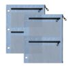Hezely Warm Blue 3 Ring Binder Pencil Pouch Clear Window Zipper Case