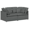 HGFDVCMR 2-Piece Modular Sectional Sofa with Cushions, Dark Gray