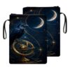 HGGJFLYX Book Sleeve with Zipper Handle,Astral Moon Raven