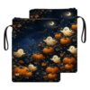 HGGJFLYX Book Sleeve with Zipper Handle,Moonlit Ghost Pumpkins
